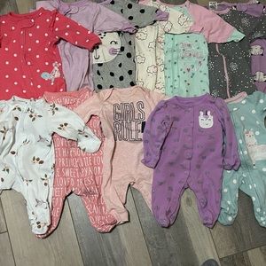Sleepers, short sleeve and tank top onesies. Newborn and 0-3 month bundle